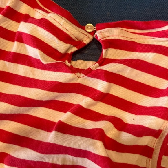 Anthropologie Maeve Cropped Striped Tank medium red white - Picture 4 of 6